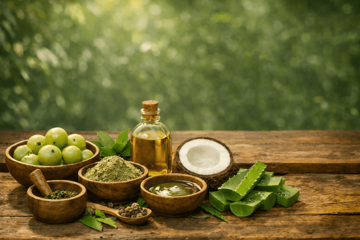 बाल झड़ने का सबसे अच्छा आयुर्वेदिक इलाज – जड़ से असरदार प्राकृतिक समाधान बाल झड़ने का सबसे अच्छा आयुर्वेदिक इलाज जिसमें आंवला, भृंगराज और हर्बल तेलों से बाल जड़ से मजबूत होते हैं