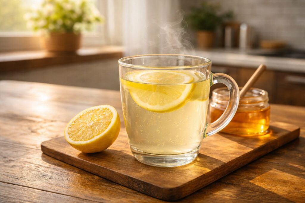 warm lemon water morning empty stomach detox drink