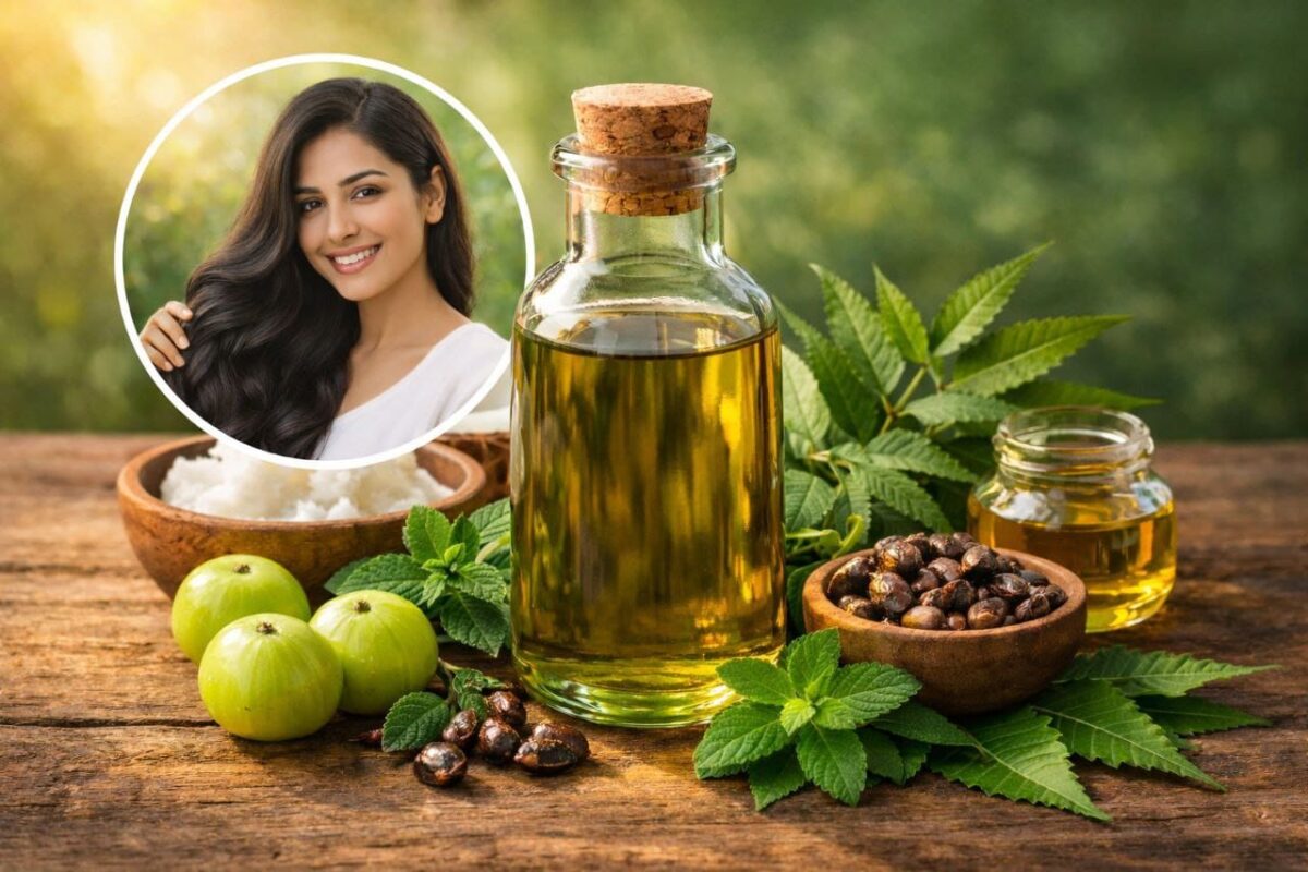 best oil for hair regrowth ayurvedic ingredients with amla bhringraj brahmi