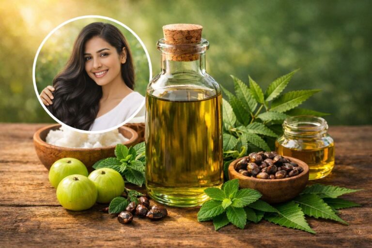best oil for hair regrowth ayurvedic ingredients with amla bhringraj brahmi