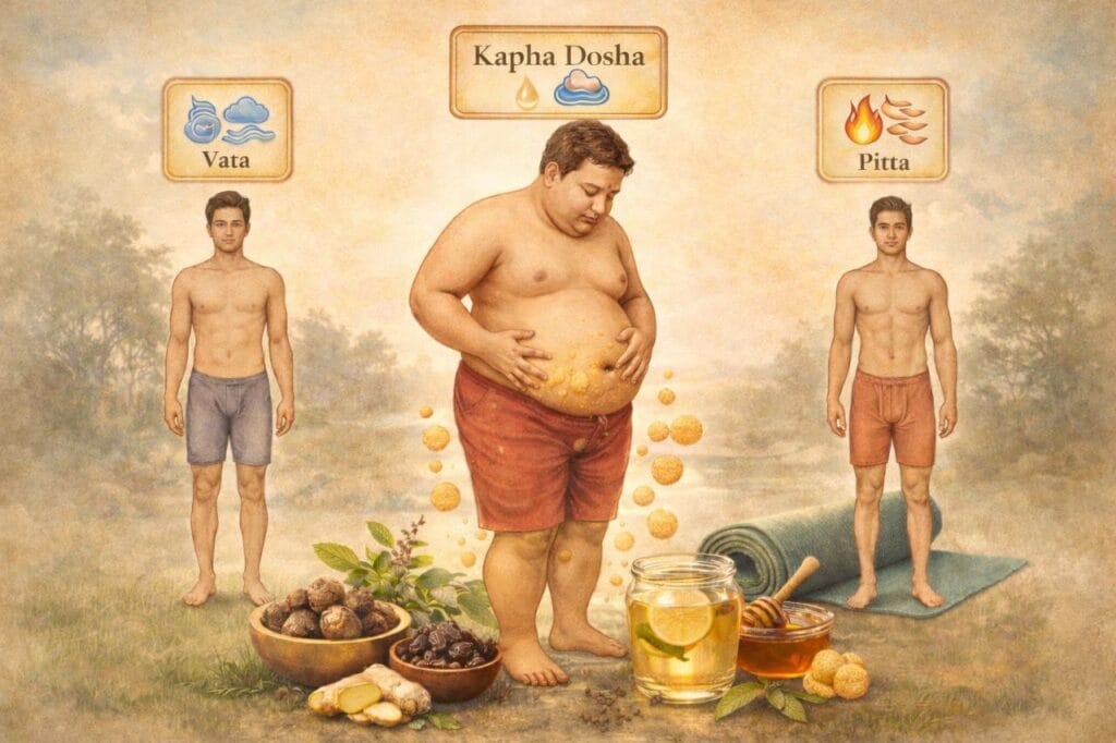 Kapha dosha imbalance causes weight gain in Ayurveda