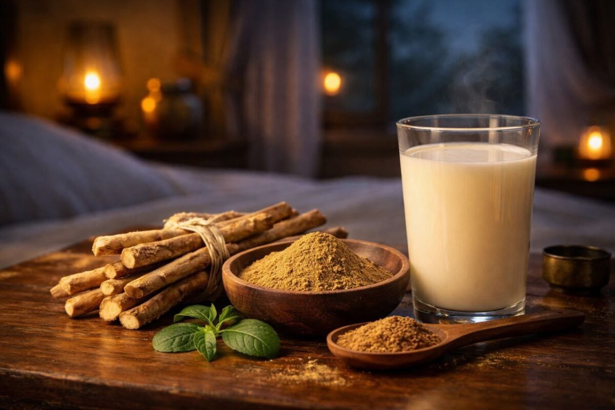 Ayurvedic remedies for sleeplessness at night using ashwagandha