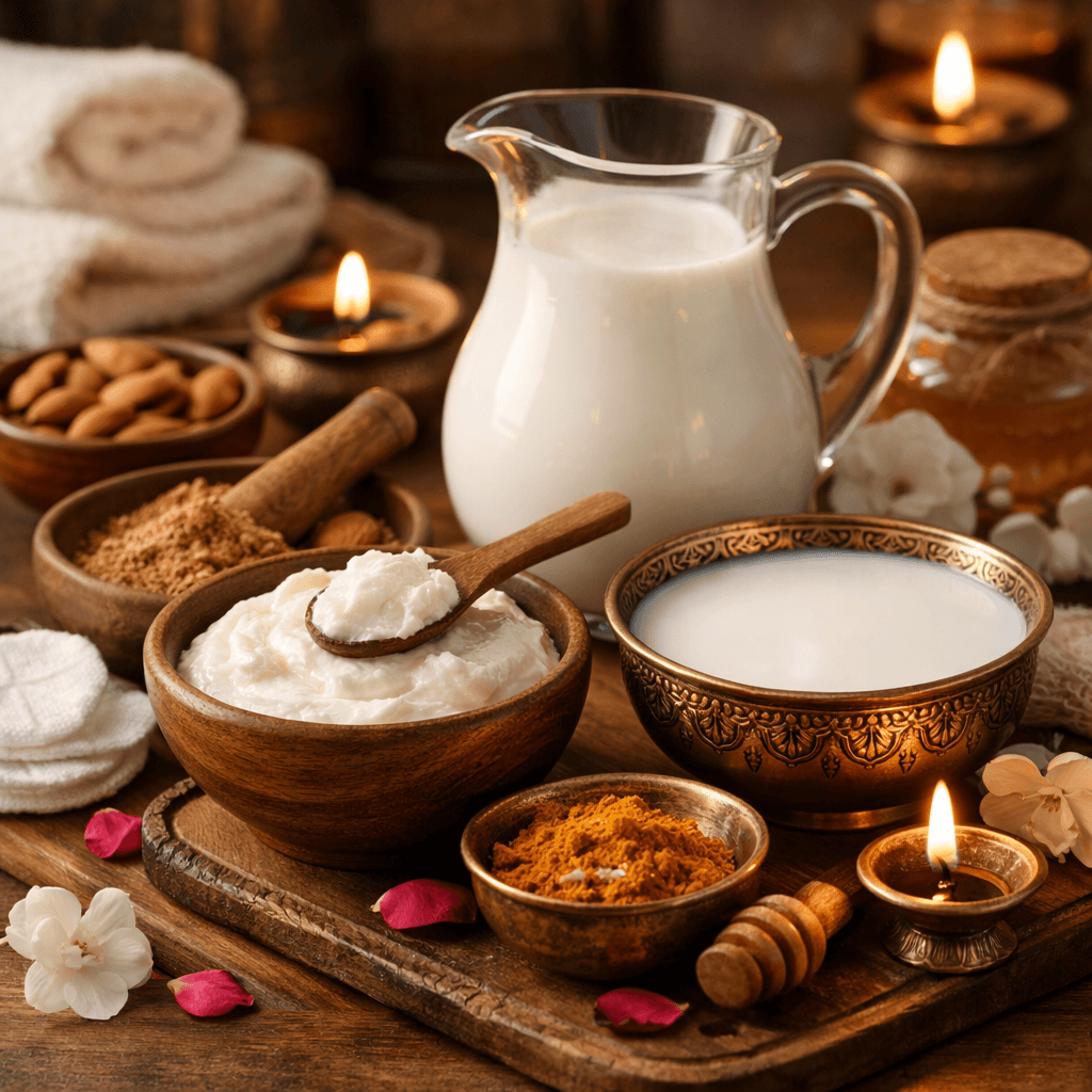 Best Home Remedies for Dry Skin in Winter using milk and malai for nourishment