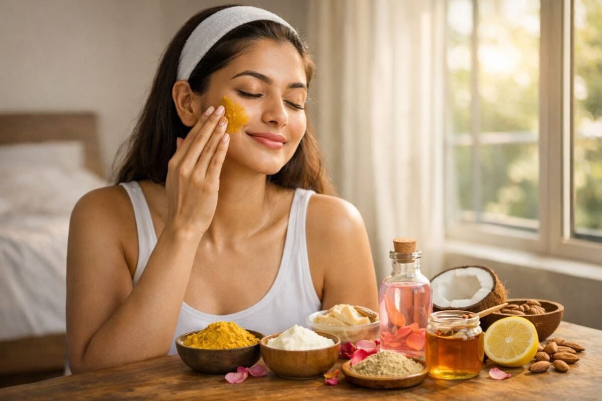 Natural skin care routine for glowing skin at home