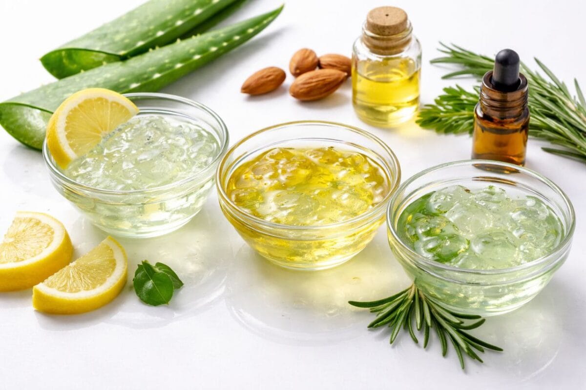 Aloe vera gel mixtures for oily dry and acne skin