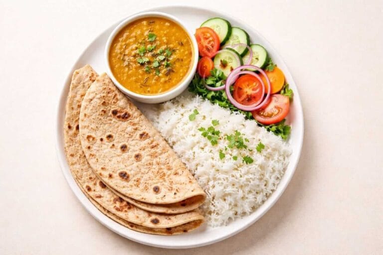 Roti vs Rice at Night for Weight Loss truth comparison Indian dinner plate