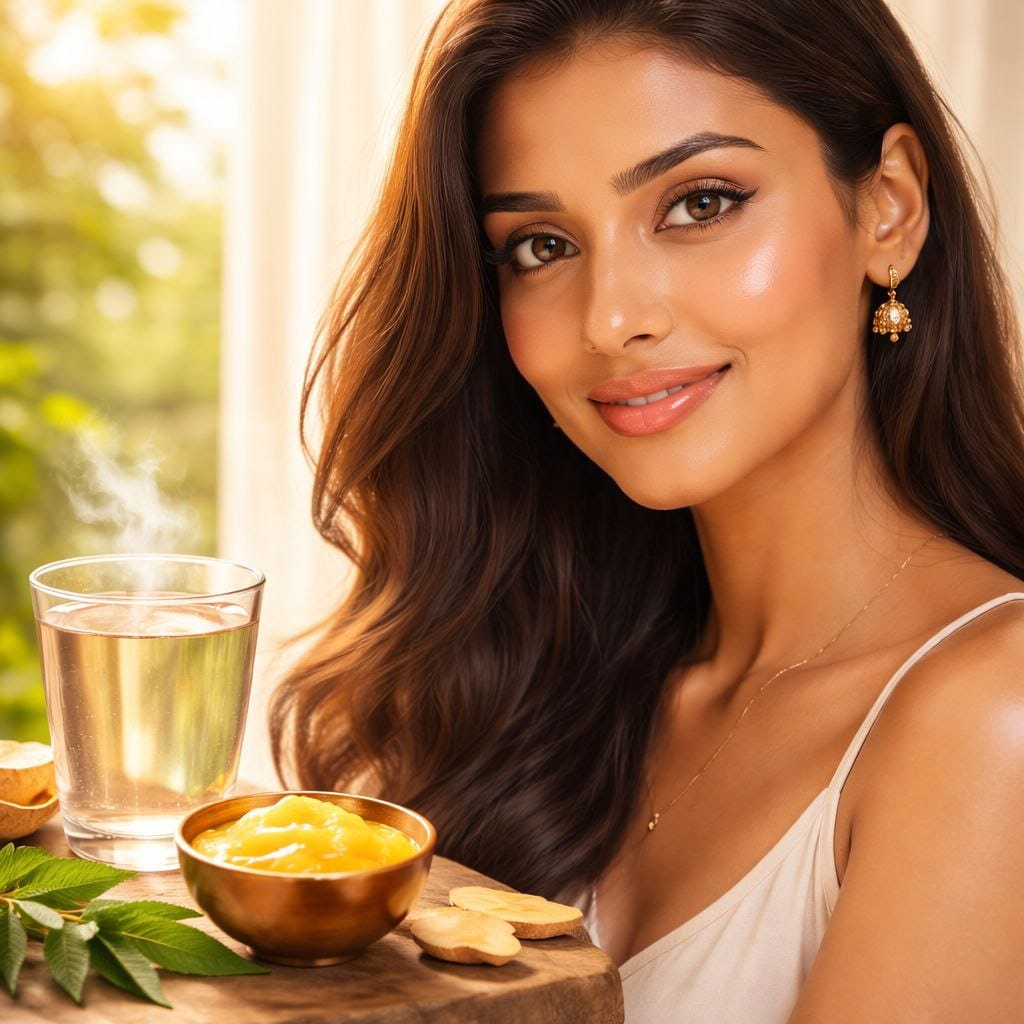 warm water with ghee benefits morning glowing skin