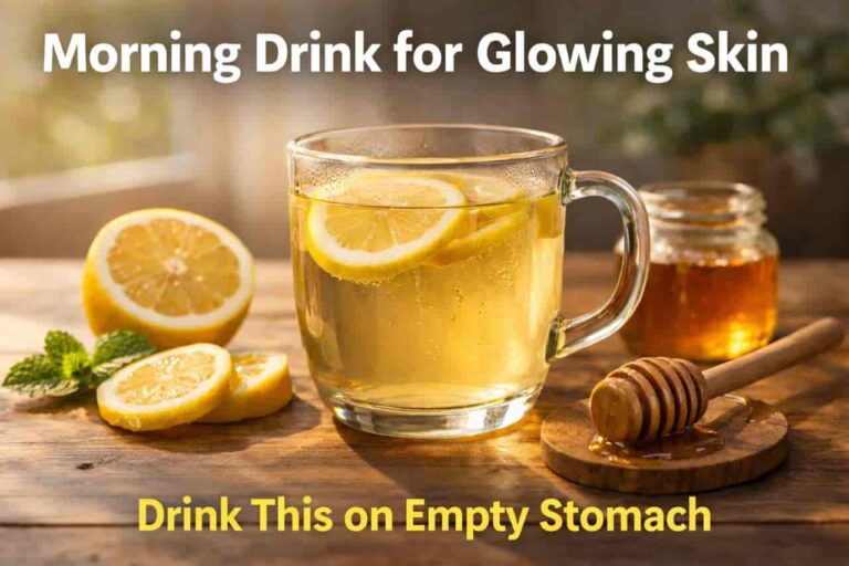 empty stomach morning drink for glowing skin with lemon honey warm water