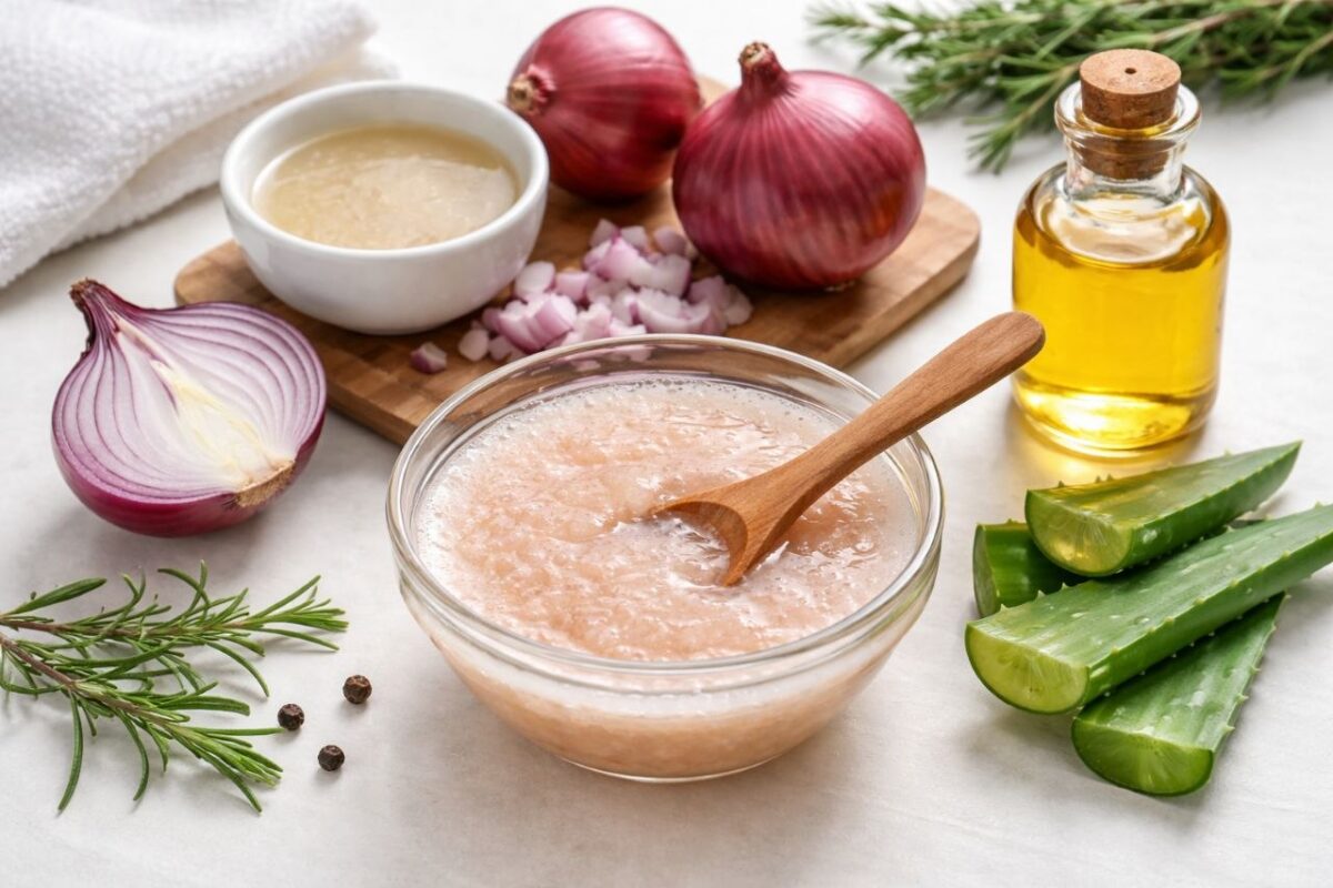Onion Hair Mask for Fast Hair Growth natural hair mask for faster hair growth onion juice