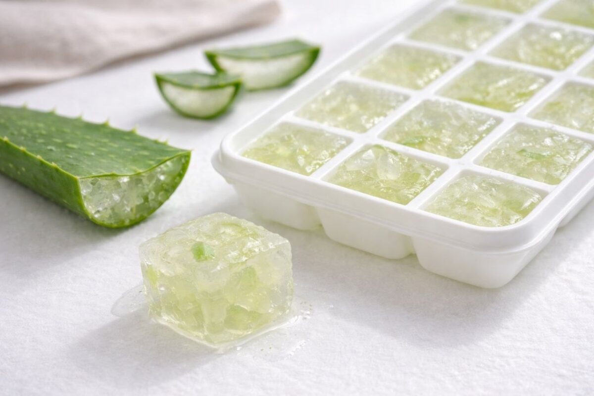 aloe vera ice cube face par kaise use kare glow ke liye