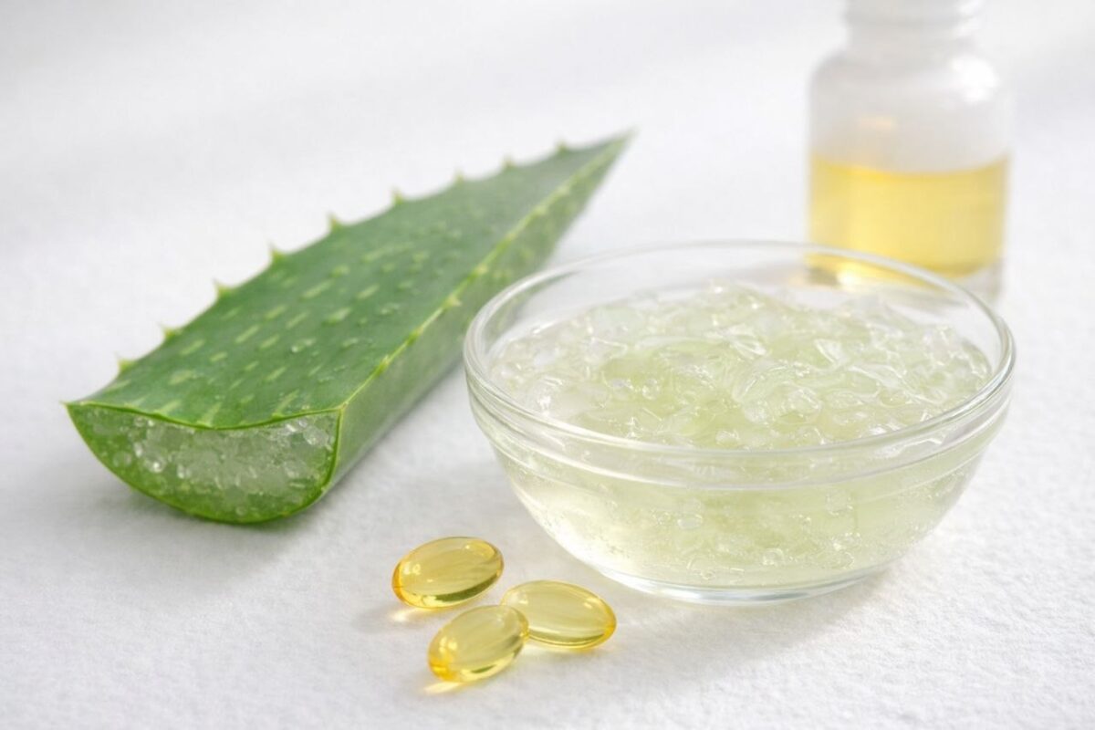 aloe vera aur vitamin e se glass skin kaise paaye