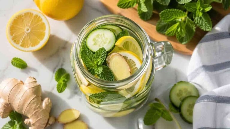 घर पर डिटॉक्स वॉटर कैसे बनाएं? 7 दिन में फर्क देखें (Weight Loss + Glow)