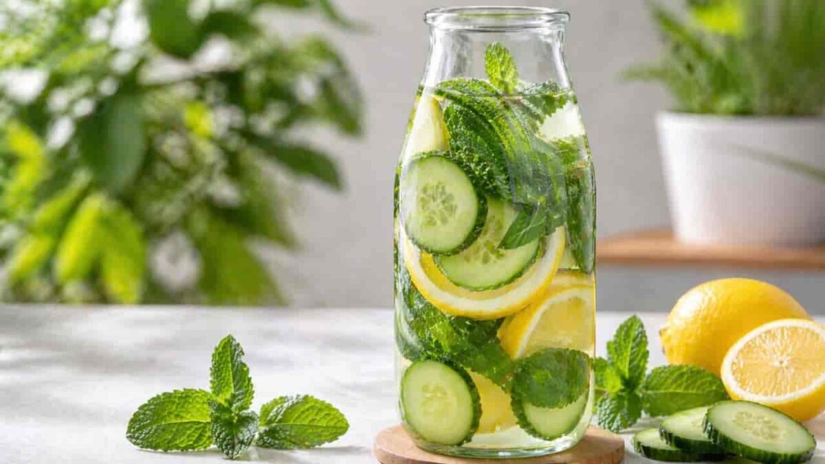 Detox Water Kaise Banaye Step by Step Guide in Hindi घर पर डिटॉक्स वॉटर कैसे बनाएं स्टेप बाय स्टेप गाइड खीरा नींबू पुदीना