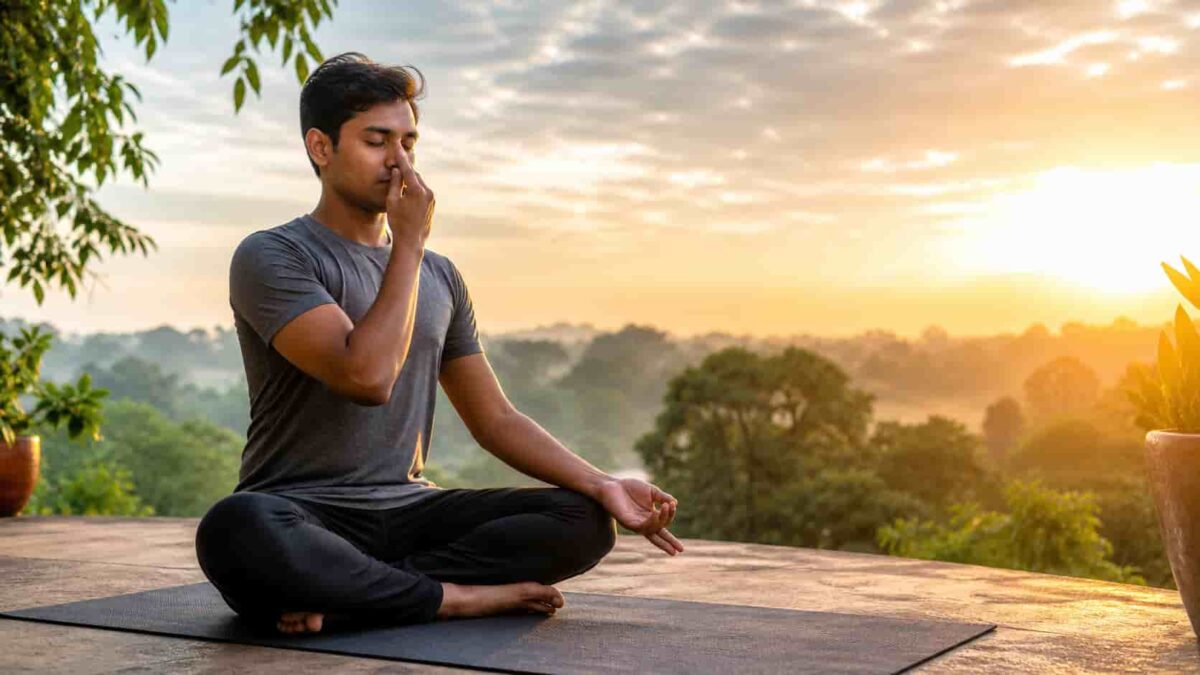 दिन में कितनी बार योग करना चाहिए सुबह योग करते हुए व्यक्ति