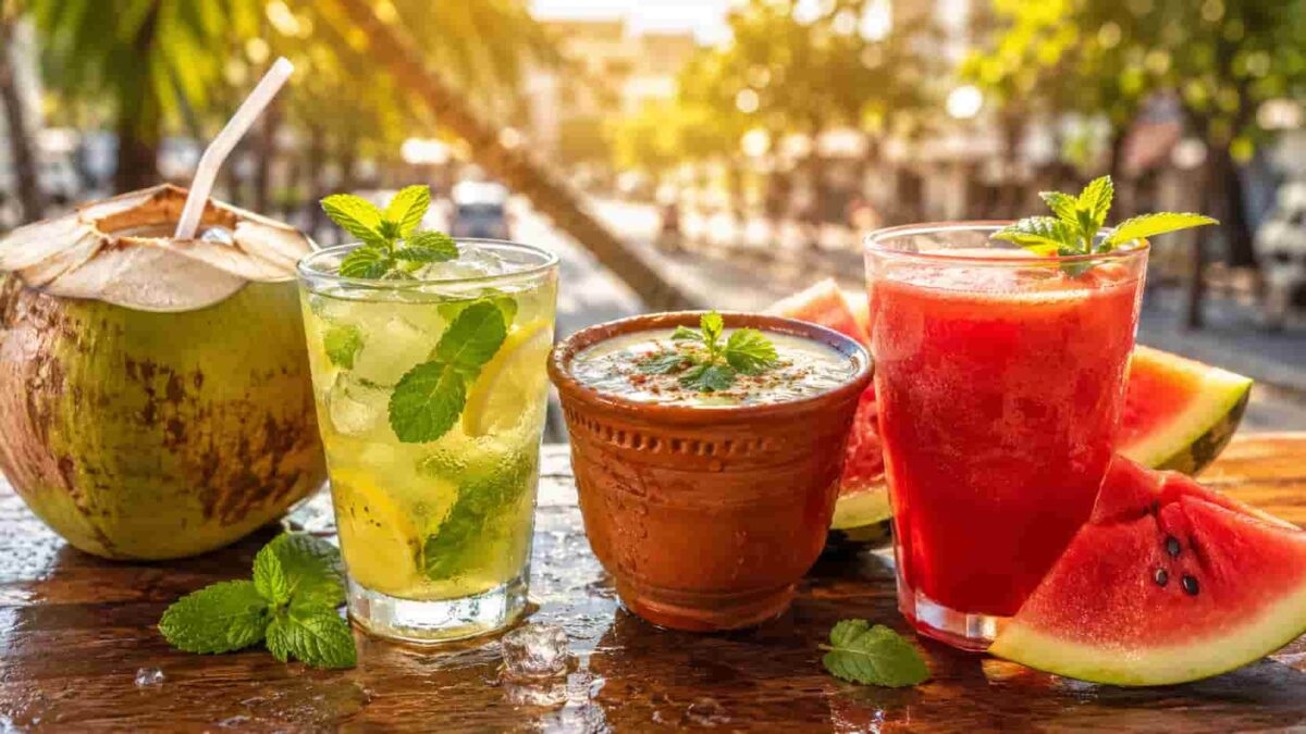 Heatwave ke dauran lokpriya summer cooling drinks ka drishya