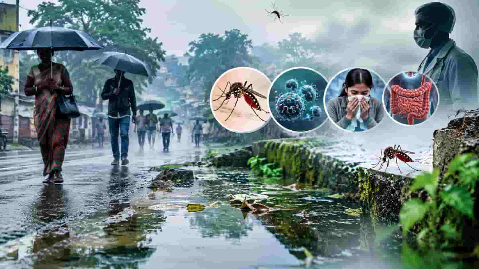 बारिश के मौसम में सबसे ज्यादा फैलने वाली 7 बीमारियां: लक्षण, कारण और बचाव | Monsoon Diseases