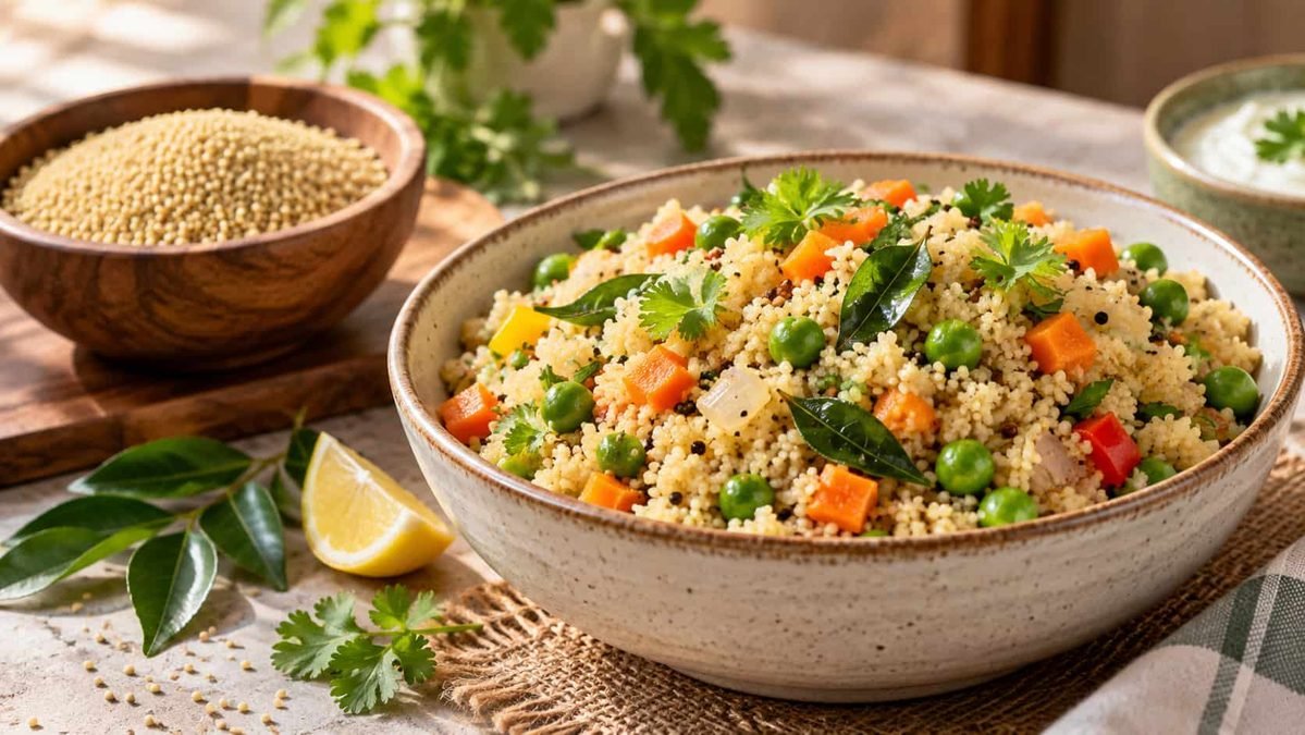 सब्जियों से बना घर का बना मिलेट उपमा (Millet Upma Recipe)